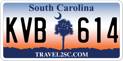 SC license plate KVB614
