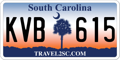 SC license plate KVB615