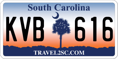 SC license plate KVB616