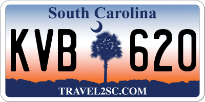 SC license plate KVB620