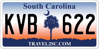 SC license plate KVB622