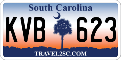 SC license plate KVB623