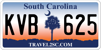 SC license plate KVB625