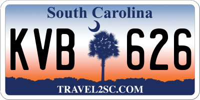 SC license plate KVB626