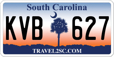 SC license plate KVB627