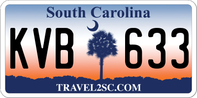 SC license plate KVB633