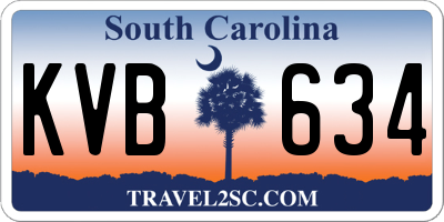 SC license plate KVB634