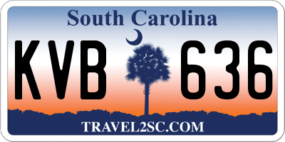 SC license plate KVB636