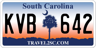 SC license plate KVB642