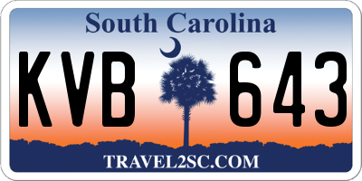 SC license plate KVB643