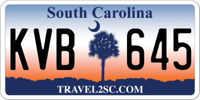 SC license plate KVB645