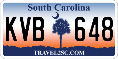 SC license plate KVB648