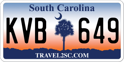 SC license plate KVB649