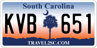 SC license plate KVB651