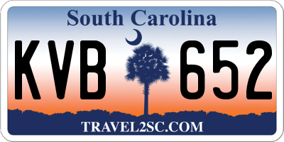 SC license plate KVB652
