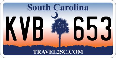 SC license plate KVB653