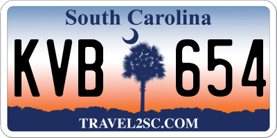 SC license plate KVB654