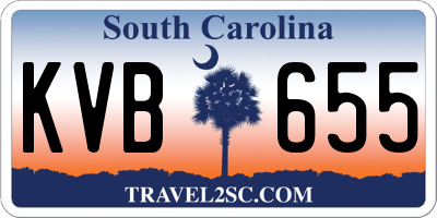 SC license plate KVB655