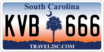 SC license plate KVB666