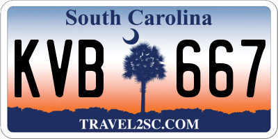 SC license plate KVB667