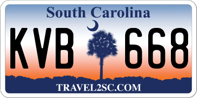 SC license plate KVB668