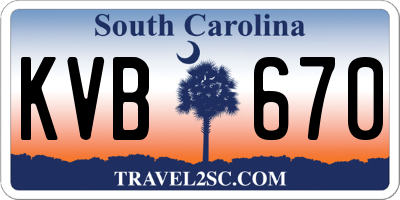 SC license plate KVB670