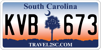 SC license plate KVB673