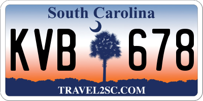 SC license plate KVB678