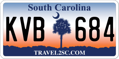 SC license plate KVB684