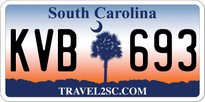 SC license plate KVB693
