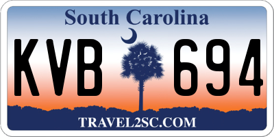 SC license plate KVB694
