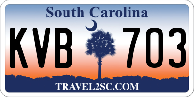 SC license plate KVB703