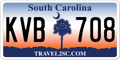 SC license plate KVB708
