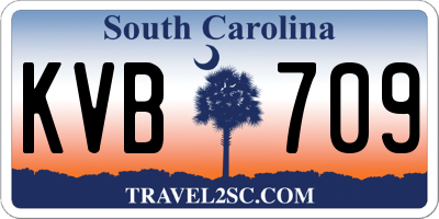 SC license plate KVB709