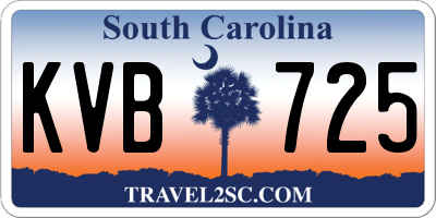 SC license plate KVB725