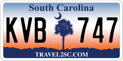 SC license plate KVB747