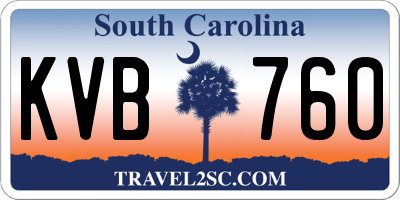 SC license plate KVB760