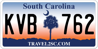 SC license plate KVB762