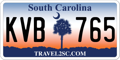 SC license plate KVB765