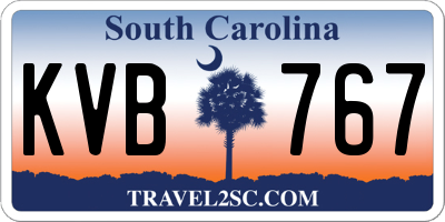 SC license plate KVB767