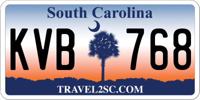 SC license plate KVB768