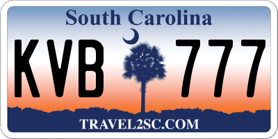 SC license plate KVB777