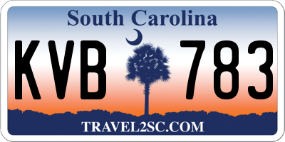SC license plate KVB783