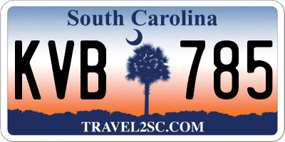 SC license plate KVB785