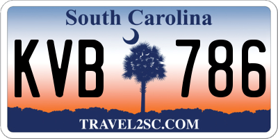 SC license plate KVB786