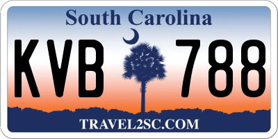 SC license plate KVB788