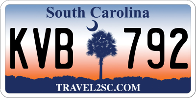 SC license plate KVB792