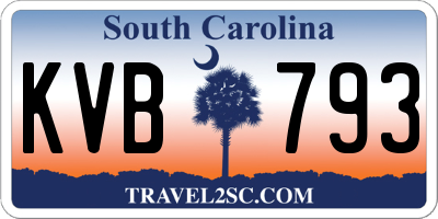 SC license plate KVB793