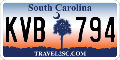 SC license plate KVB794