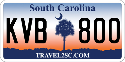 SC license plate KVB800